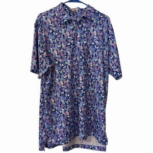 Peter Millar Crown Royal Summer Comfort Polo Shirt Large Blue Purple Stretch